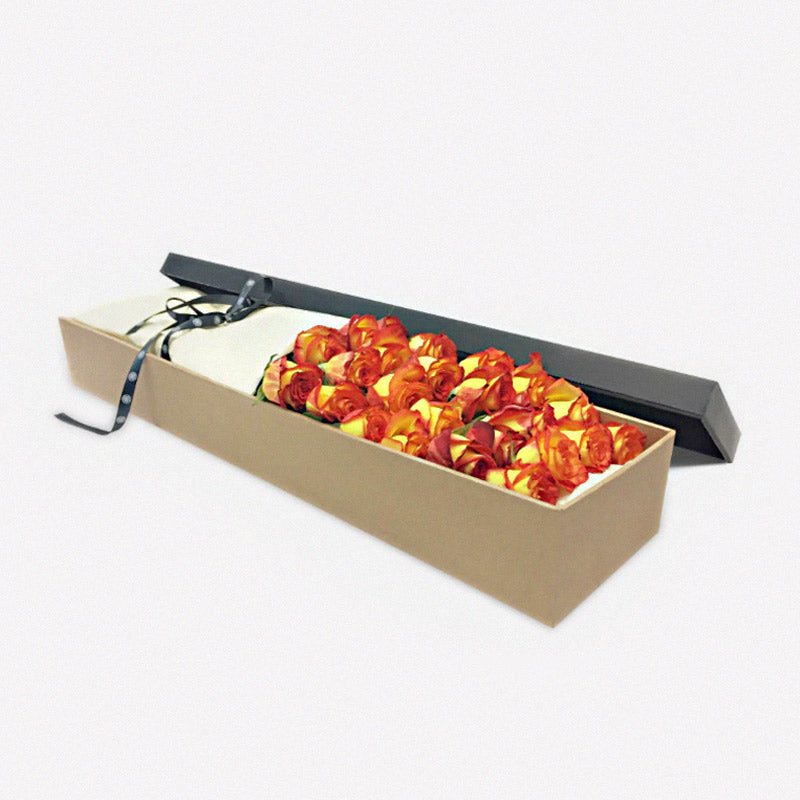Luxury Orange Rose Box