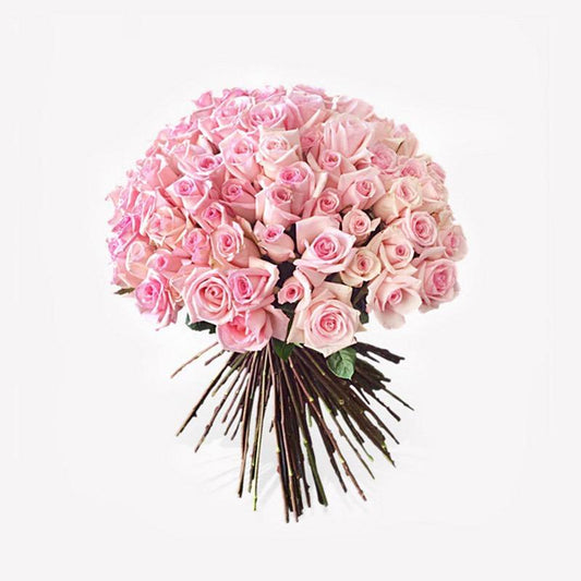 Luxury long stem pink rose bouquet, made with pink Hera roses