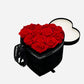 Infinity Red Roses in Velvet Heart Hat Box