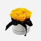 Infinity Yellow Roses in a White Hat Box