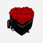 Infinity Red Roses in Velvet Heart Hat Box