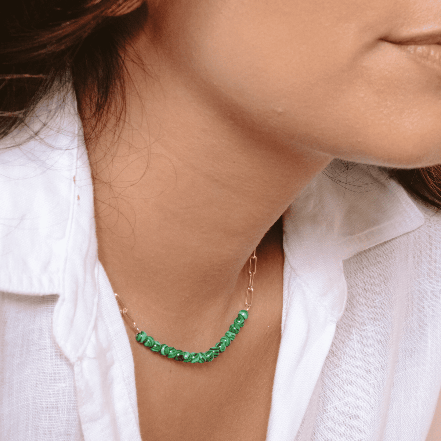 Atlanta Malachite Choker - Gold