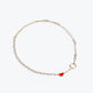 Cali Heart Paperclip Necklace - Red