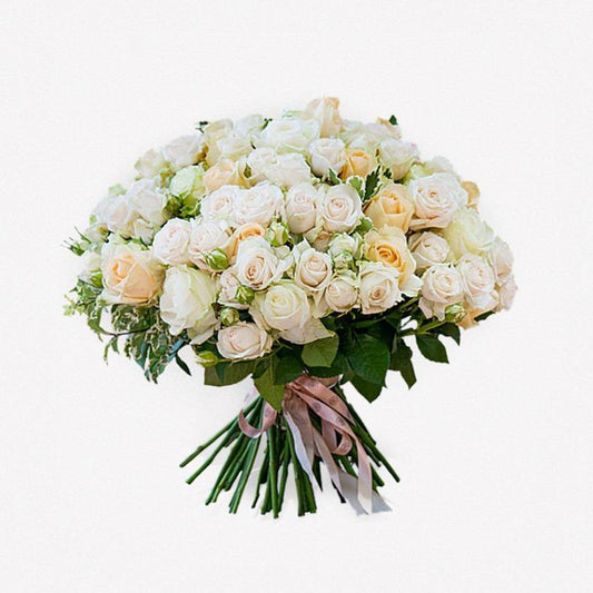 Large Pink and White Rose Bouquet, made with luxury avalanche roses