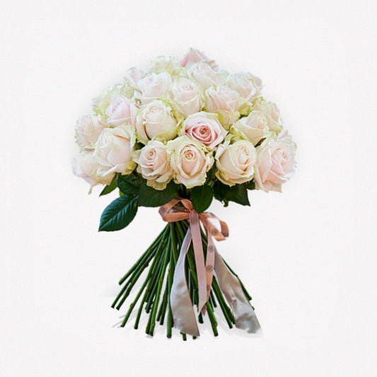 Long stem luxury rose bouquet hand-tied with sweet avalanche pink roses